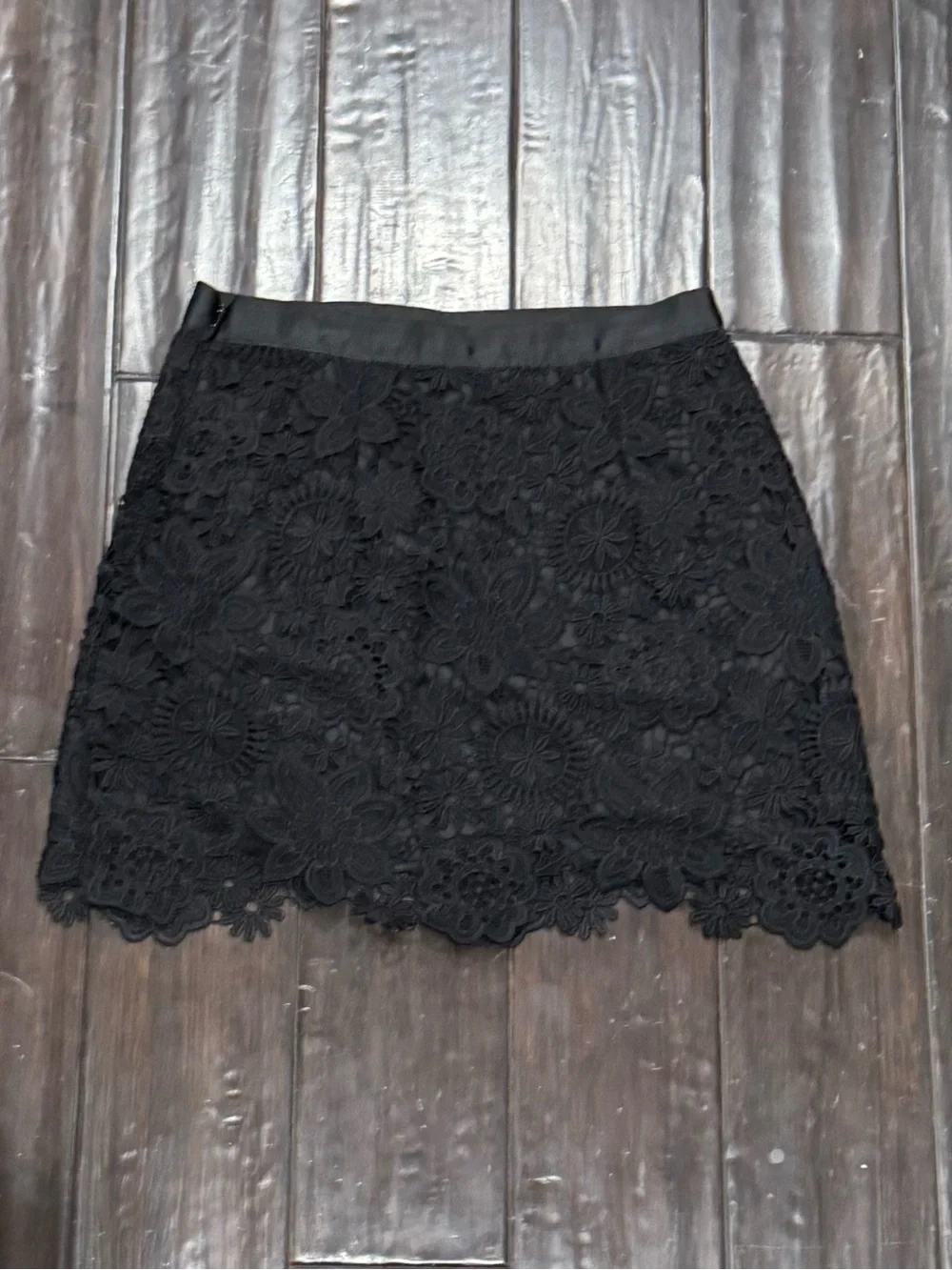 Topshop Black Floral Lace Mini Skirt